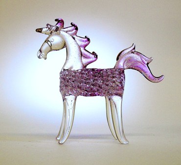 Pink glass unicorn