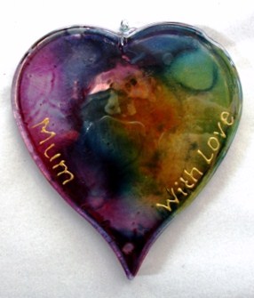 Glass Mother's day heart 