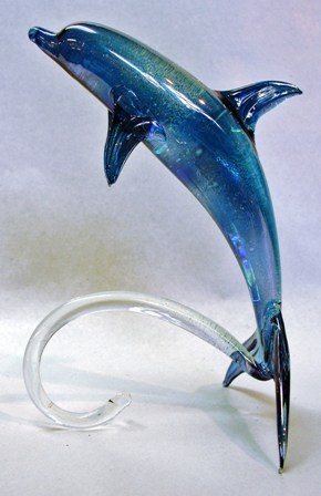 Blue glass dolphin